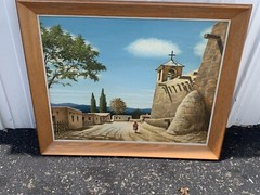 1960’s South West Oil Painting New Mexico Signed L Strnad