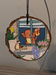 Charmander 44 Promo – Hand Painted Wood Slice 3.5 inches Pokemon