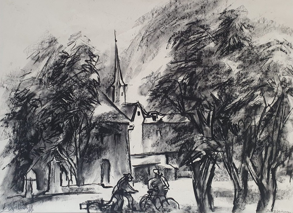 Kohlezeichnung, Franz Schicker, 1977