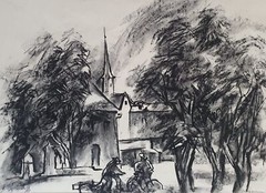 Kohlezeichnung, Franz Schicker, 1977