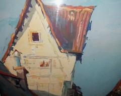 Vintage Oilg. Magnificent alley view Habsburgstr. 13 unl. sign. circa 1930?