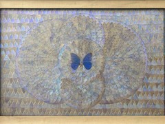 🔥 Fine Vintage REAL Butterfly WINGS Abstract Painting COLLAGE Art, Damien HIRST