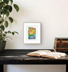 A Sunny Bouquet Watercolor 5×7 Contemporary Expressionist Original Painting