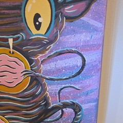 Chompy Chupacabra Original Acrylic Painting Cryptid Cutie Jellykoe Folk Art