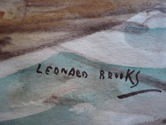 LEONARD BROOKS, LISTED CANADA CANADIAN MODERN MODERNISM HARBOR COASTAL VIEW MOD