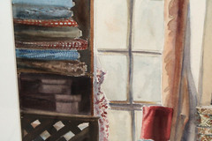 Vintage Storage Room Detailed Watercolor By Virginia Artist Lella Lee Edwards