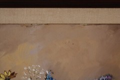 Vintage Bouquet of Flowers Still Life Oil Painting On Canvas Signed Meri