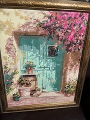 Watercolor Paint By Number Garden Door 🚪 Framed 18 1/2 X 22 1/2