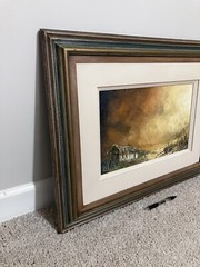 Oliveira Leite Sky & Landscape Brazilian Impressionist Framed Oil Painting 1978