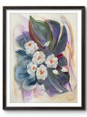 SPRING FLORAL TABLE ARRANGEMENT #42 PAPER ART 14×11 ORIGINAL INTERIOR DESIGN