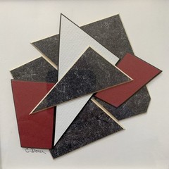 Vtg Geometric Cubist Abstract Artwork Signed Woodstock GA
