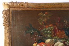 Late Baroque still life oil painting fruits grapes Baroque style around 1800