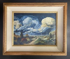 Lucian Poe Punish the Soil Original Oil Painting 16×12.5 Framed Schism Series