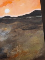 Original Sunset 11×9 painting On Paper signed art handmade expressionism