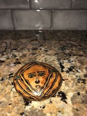 Hand Painted Rock Stone Art Signed