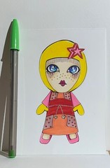 Original avatar hand draw size 4*5.5 inches. Name Katy, by Viviana Scala.