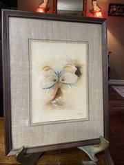 4.75″x6.75″ Butterfly Watercolor by Jerry Seagle Earthtones in 9″x 11.75″ Frame