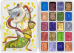 20 Color Shimmer Metallic Watercolor Paint Set Color Shifting Glitter Palette