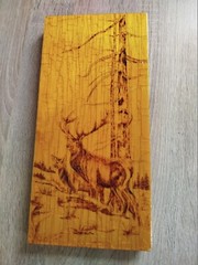 Vintage wooden painting. Czechoslovakia. 1960-70 DM