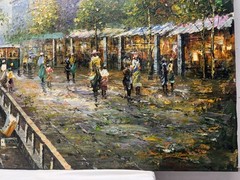 Original Oil Painting French Street Scene Signed W. Matthews