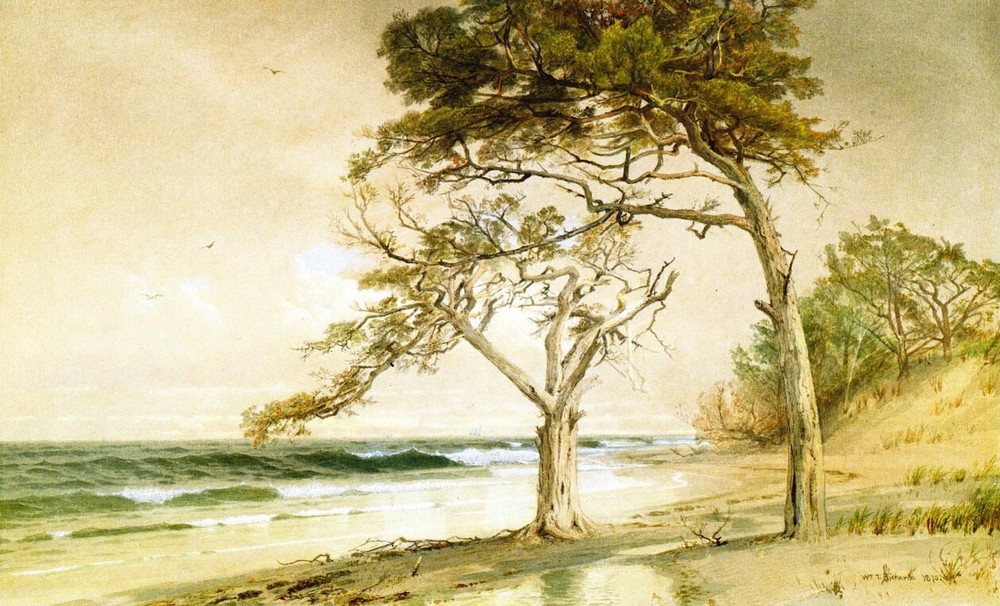 Oil painting ocean waves Beach-Scene-Trouville-sur-Mer-William-Trost-Richards