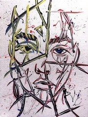 D Cook EXPRESSIONISM 14X11 Woman Figure ABSTRACT ORIGINAL ART MODERN HOME