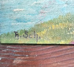 9160064 Convolute 4 Small Painting ca.8 11/16×7 1/2in Alpenlandschaft Heath