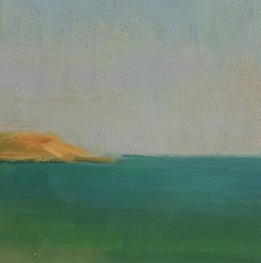 Coastal Landscape Oil Painting, Seaside Cliffs, Impressionist Marine Art