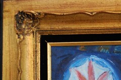 FRAMED OIL VITRALES STAINED GLASS WINDOWS OLD HAVANA, CUBA ARTIST: HECTO VIDAL