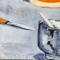 Art Cake Bake Shop Painting Bakery Scene Cafe Chef Original 15×19 Framed Gray
