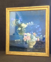 Laura Coombs Hills Original Pastel Painting Flower Vases Heavy Gilded Frame