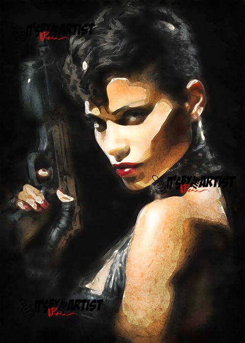 ACEO ATC Sketch – Gail – Sin City (2005) – 1/1 – Authenticity Stamp