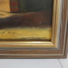 Yellow Roses Oil Painting mid-century still life 24X20 Framed