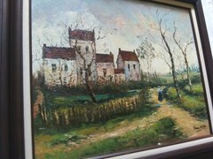 Vintage Oil Painting Impressionist by Van Gake Old European Countryside Ukraine