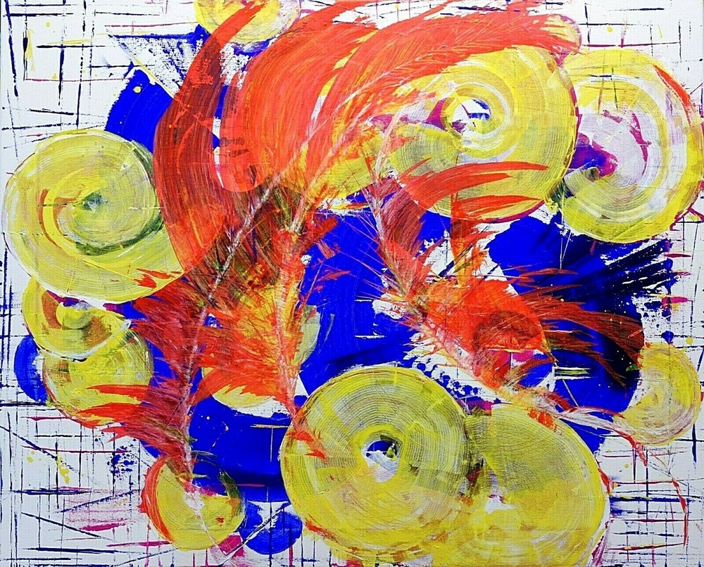 Anastasia Woron : “ Phoenix, Reborn “ – Acrylic Original Signed (39 3/8×31 1/2in