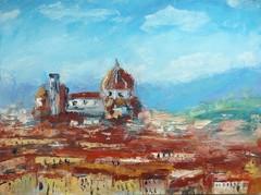 Florence Duomo 12×16″ Oil Painting – Textured Italian Cityscape Art on Canvas