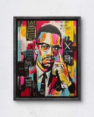 Faris Art-Malcolm X-11×14 Neo Expressionism Original Artwork on Canvas