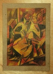 Cubism -portrait of a musician- abstract drawing