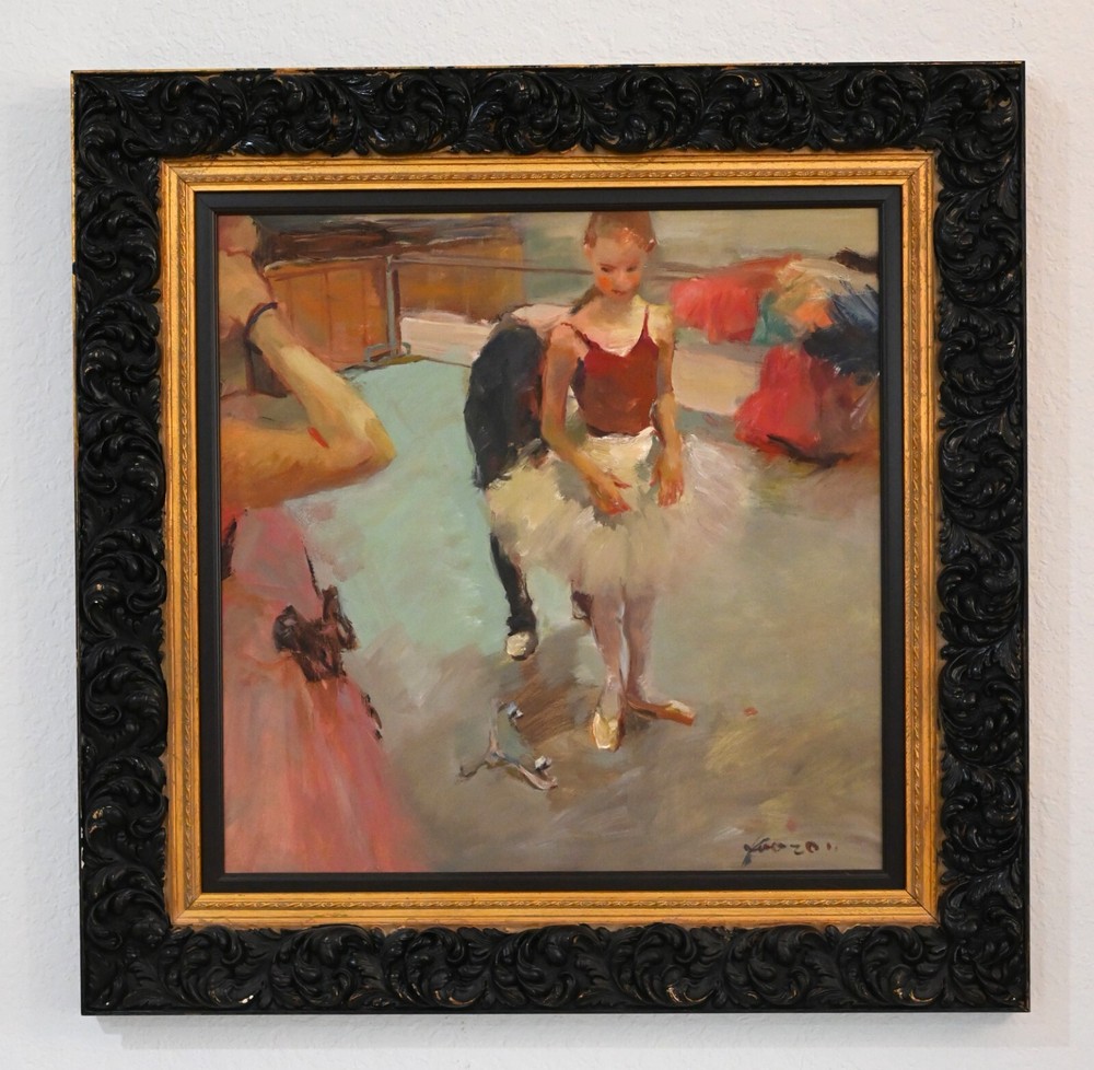 Hua Chen 1952- Chinese ORIGINAL Painting w/ Gallery COA „Before the Performance“