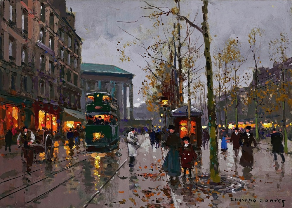 The Madeleine, Paris Painting by Edouard Leon Cortes Reproduction