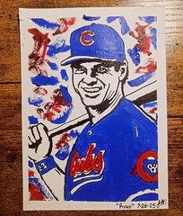 Ryne Sandberg 5×7 original acrylic painting.