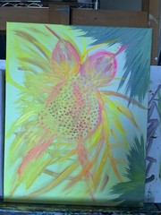 BLESSED#1518 Hummingbirds Sparring 20×16 Original Art Canvas Acrylic