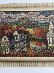 Jo Cain PAINTING ANTIQUE WPA LANDSCAPE POINTILLISM RHODE ISLAND IMPRESSIONISM