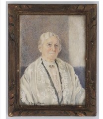 Antique Miniature Painting Older Woman Portrait Artist Else Hess Germany 1899-58