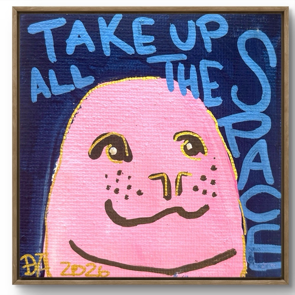 DANVERRS Neil Seal Take Up All The Space 10cm Canvas Mini Painting Tasmania