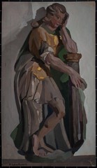 Holy Portrait Study Albert Leusch Signed Original Gouache 1912