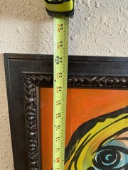 Peter Robert Keil Painting 24×20 Framed Glass Abstract Woman Portrait 70s