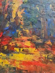 SCANDINAVIAN IMPRESSIONIST ABSTRACT OIL PAINTING FOREST LANDSCAPE ART SIGNED