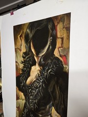 Adam Finli Painting NM 16x36in Painted On 44x30in Canvas Signed Not Framed