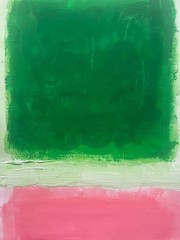 Mark Rothko Original Paintings Paper Pink Green Abstract Minimalist Signed F19